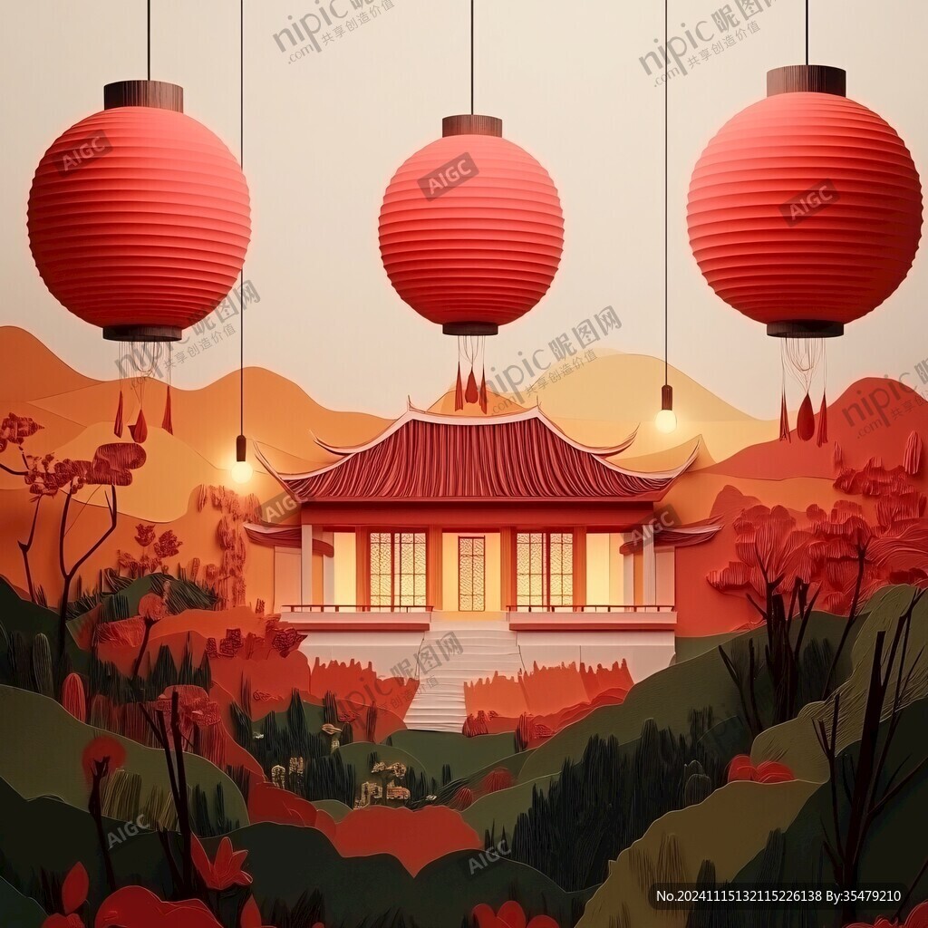 新国风建筑插画