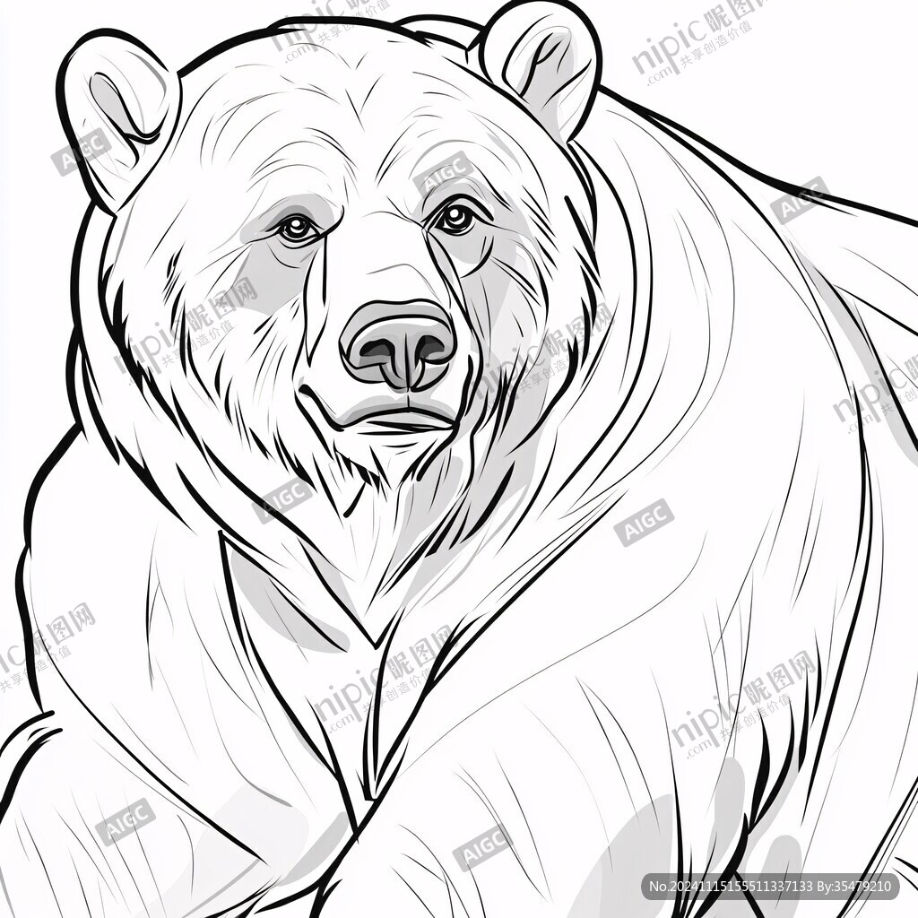 北极熊线稿