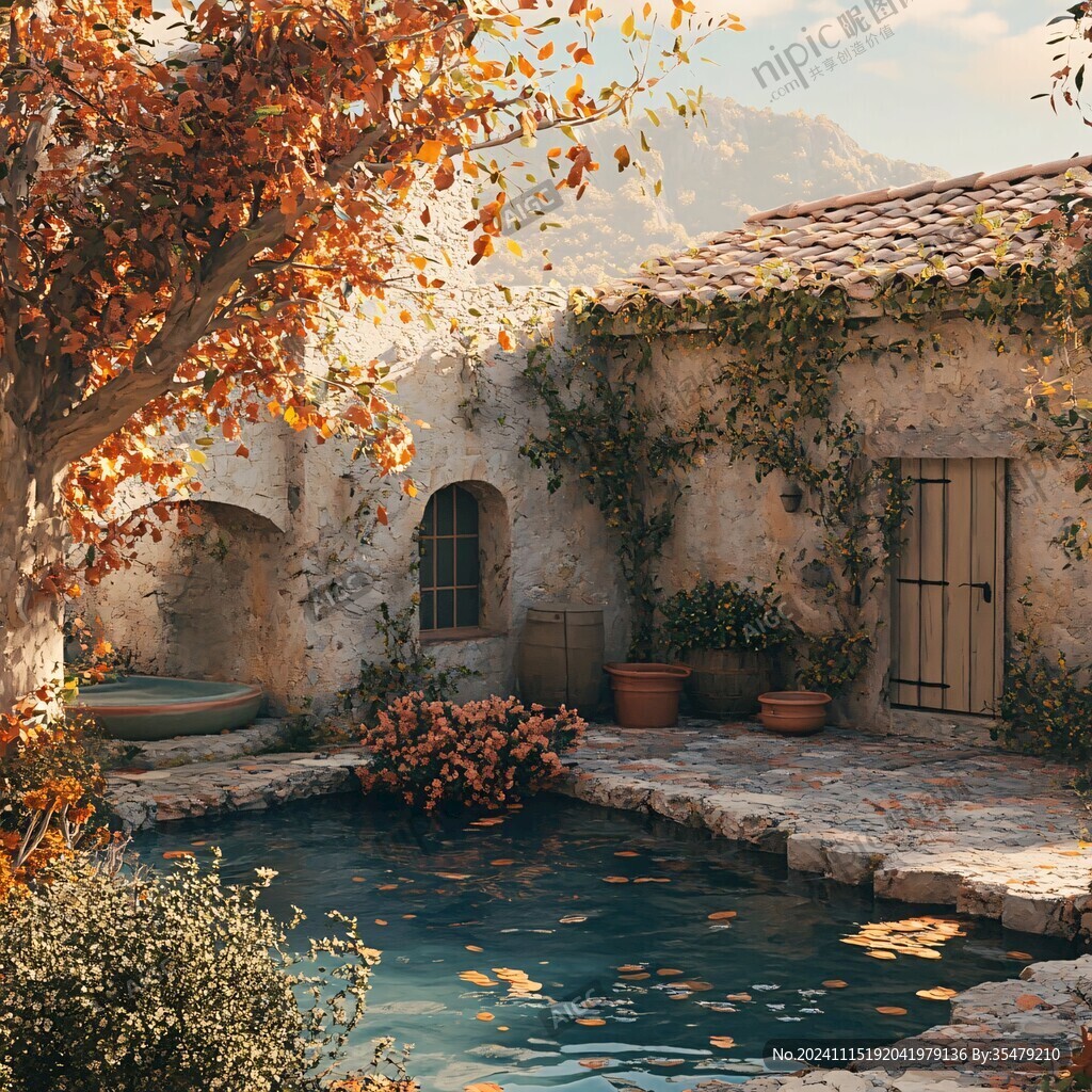 影视小品庭院背景