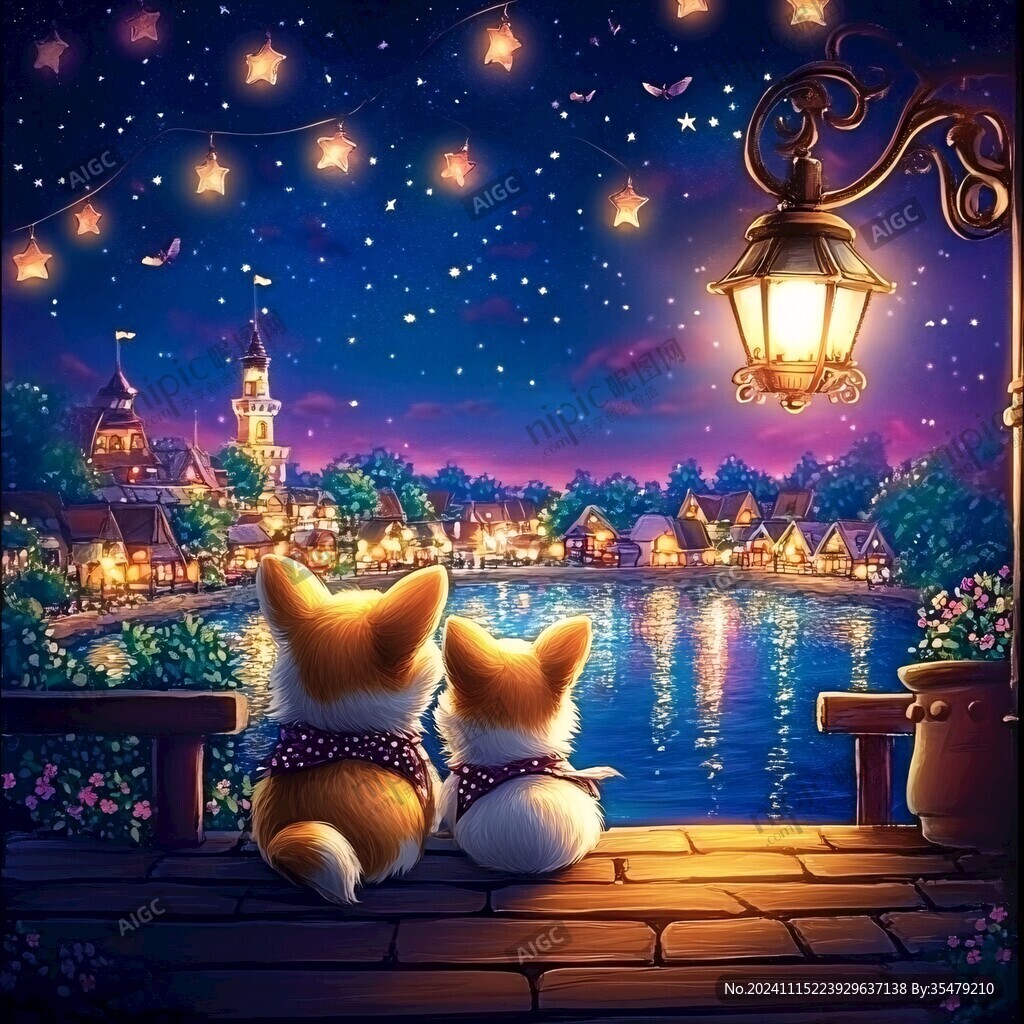 梦幻夜晚立体画