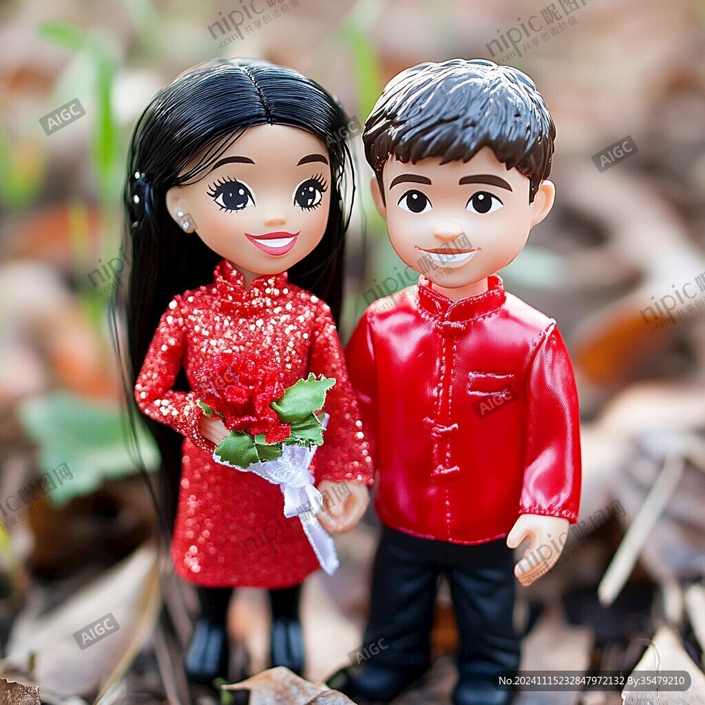 新郎新娘婚庆公仔