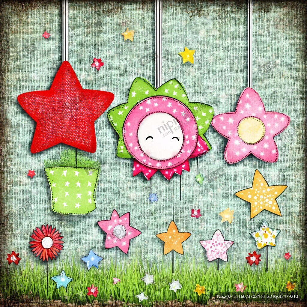 壁纸儿童卡通幻彩星星