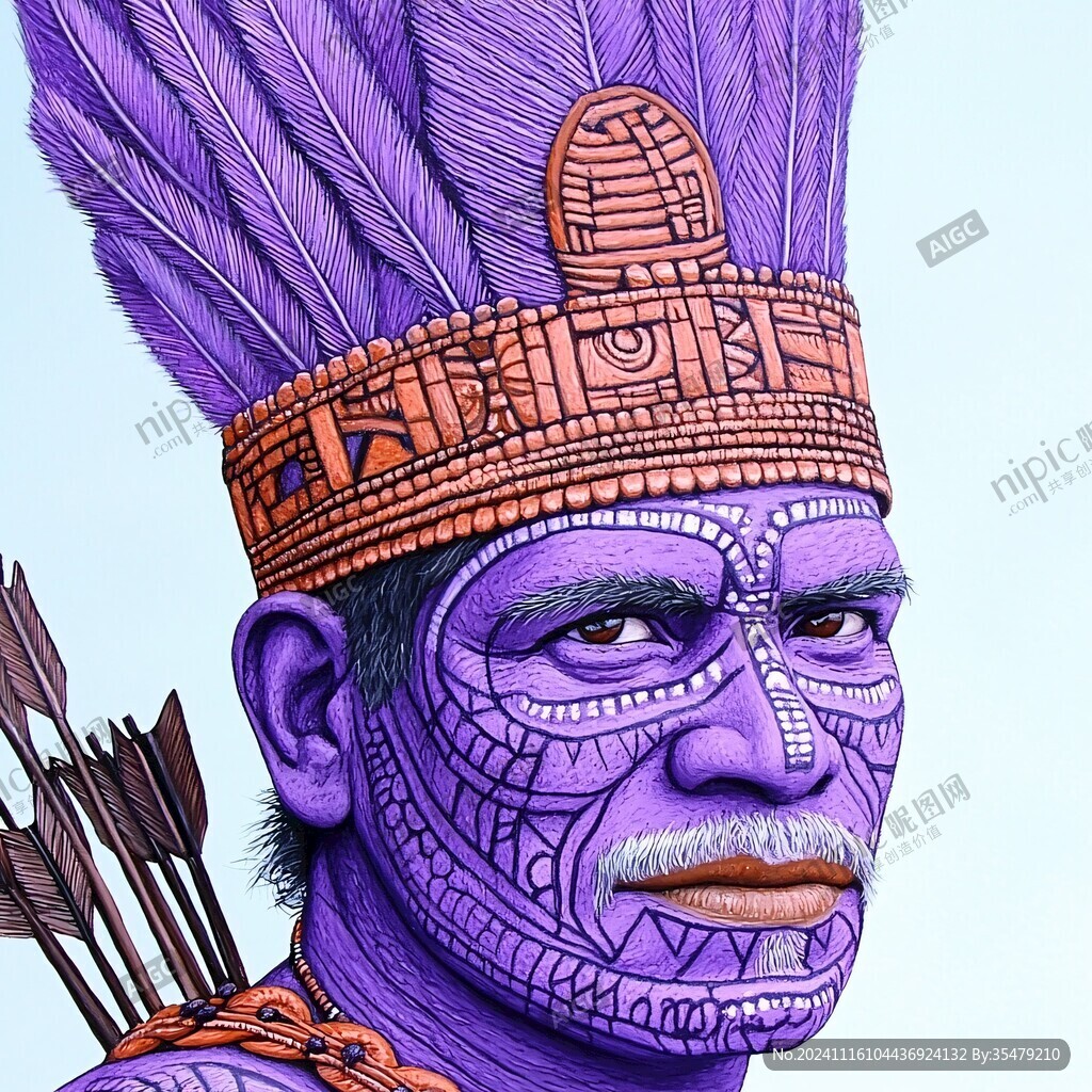 印第安人手绘