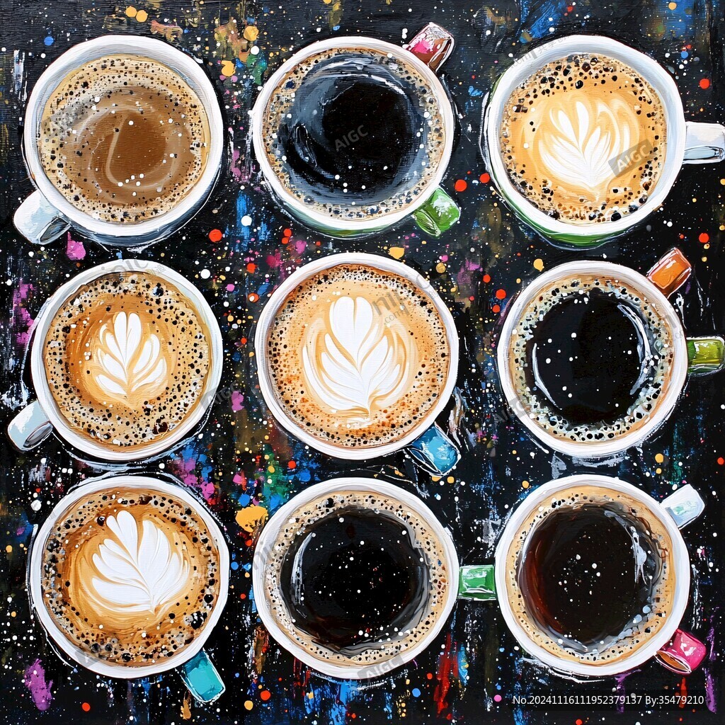 个性咖啡油画