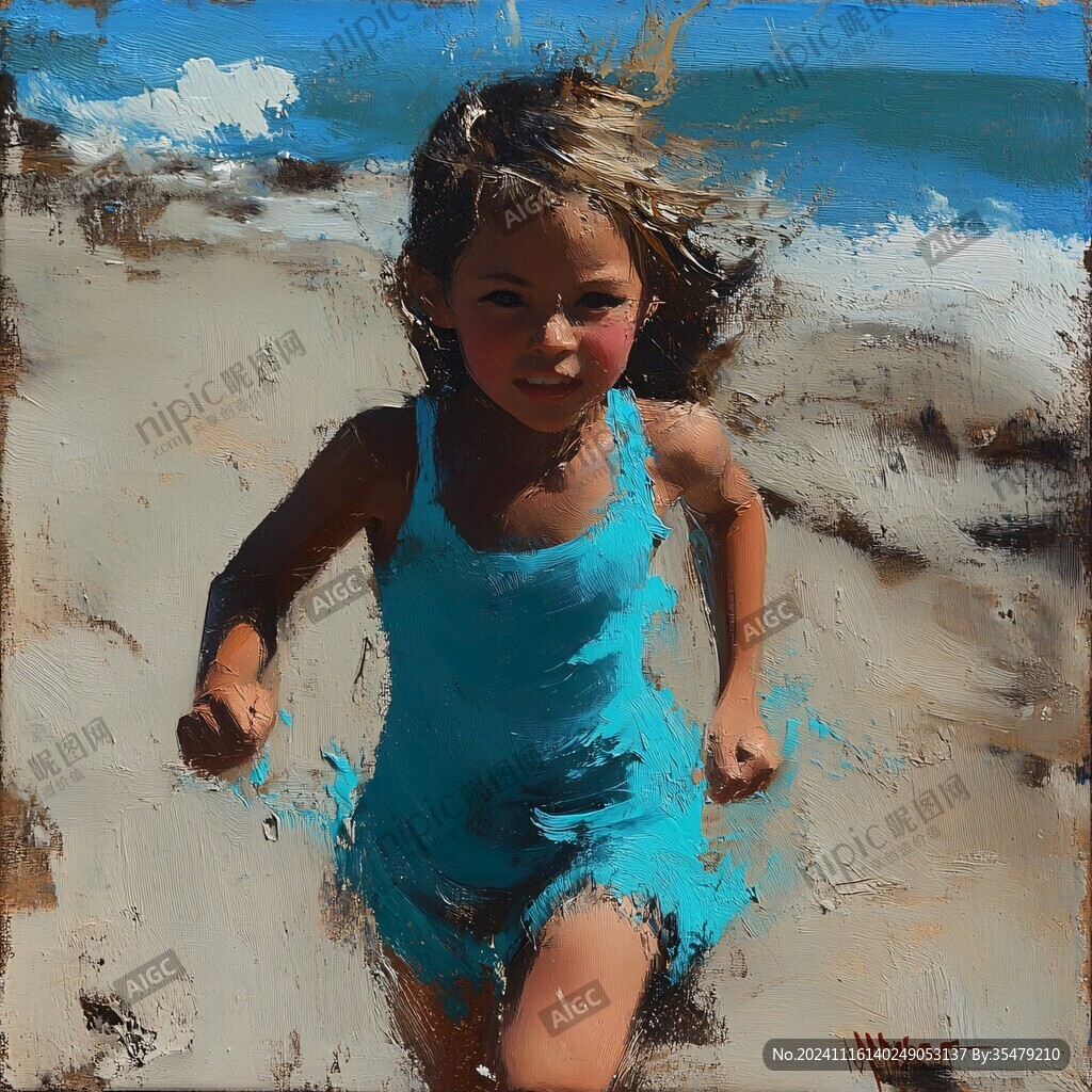 海滩比基尼女孩装饰画