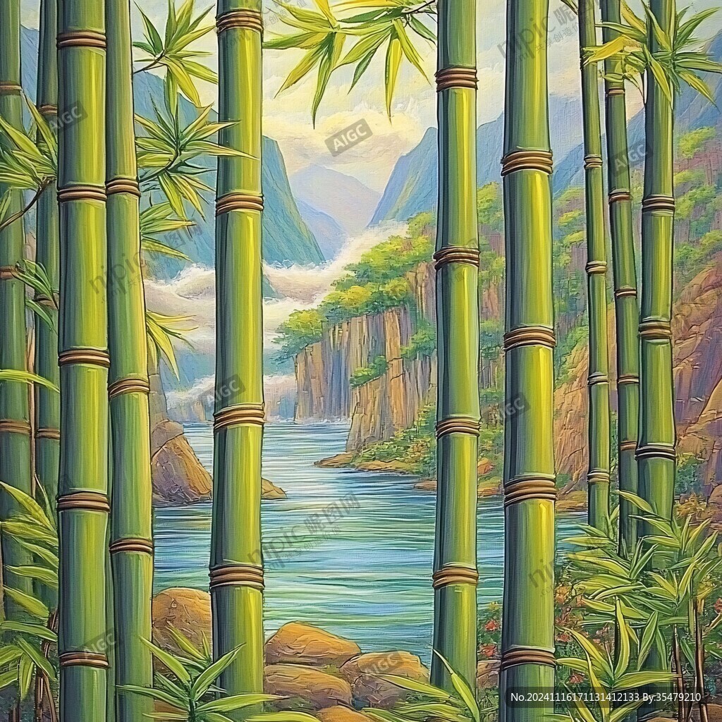 竹林立体画