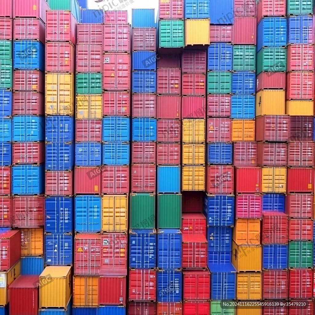 堆积的集装箱