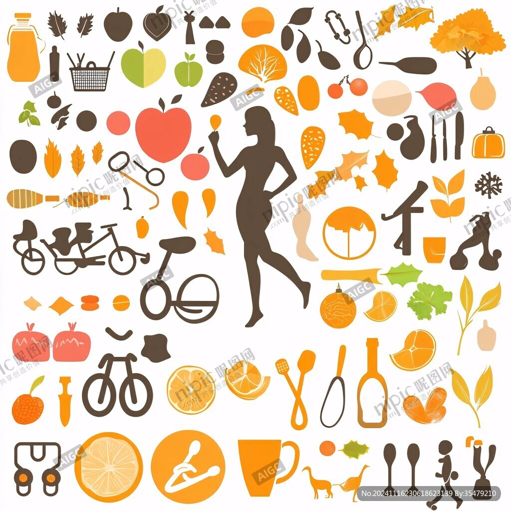 减重瘦身小图标绘制