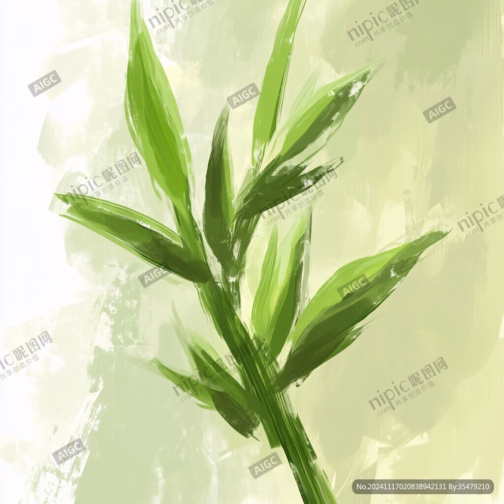 竹叶抽象画