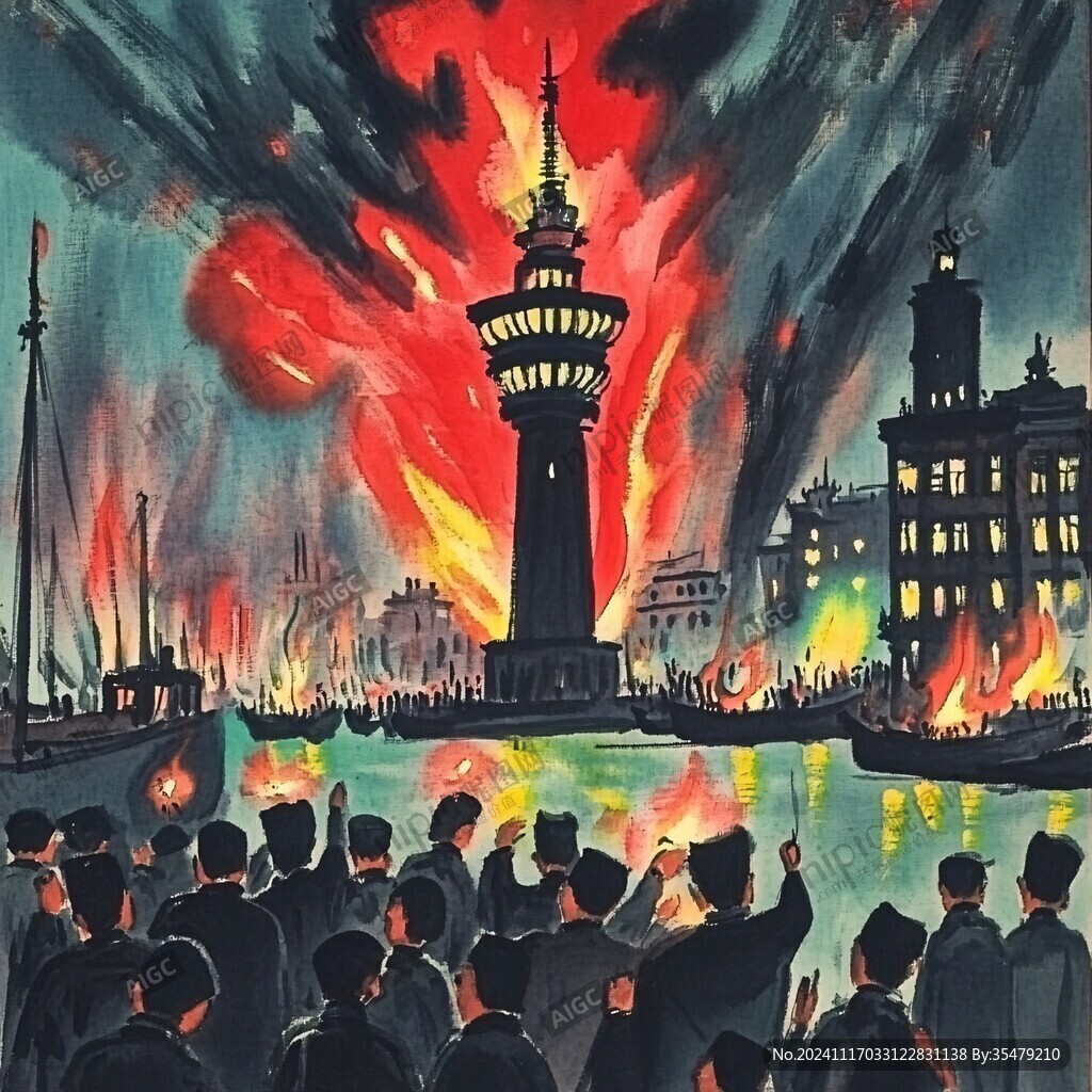 渡江胜利纪念馆插画