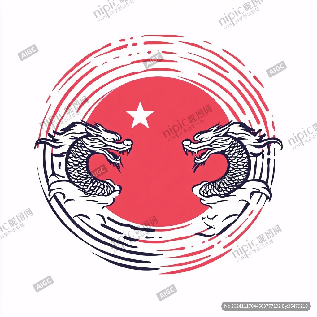 龙抬头对称简约