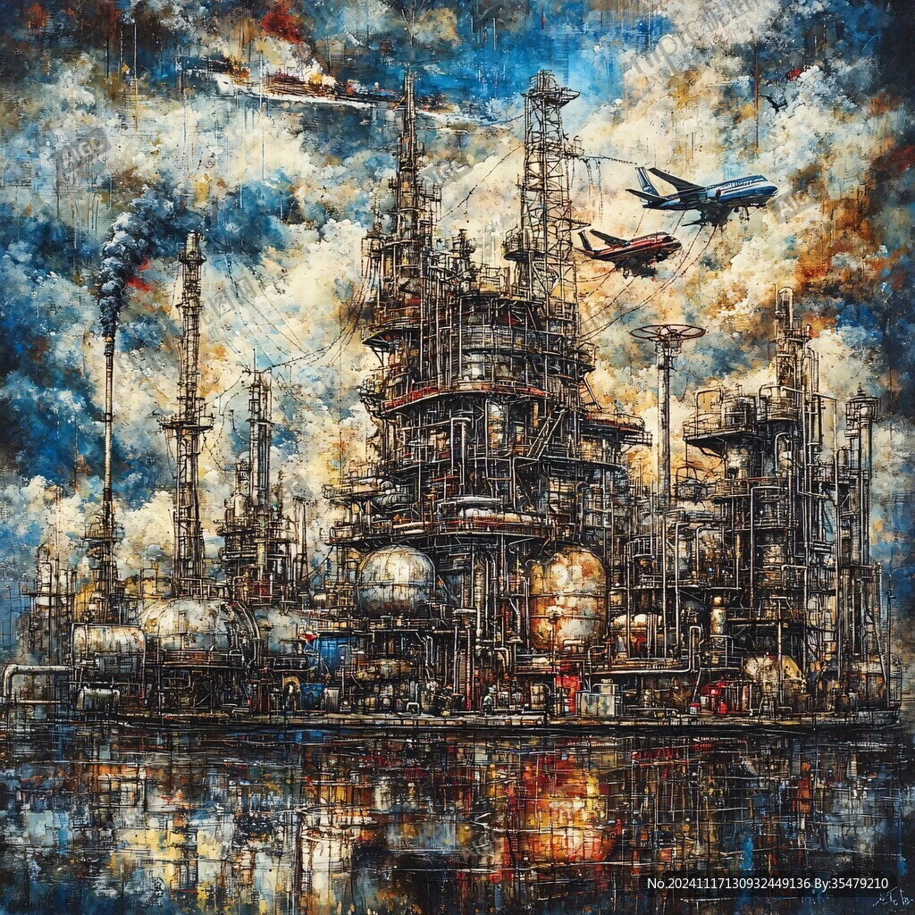 工业风油画