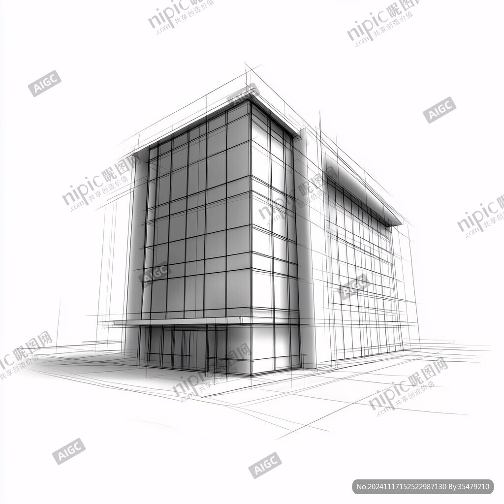 写字楼立体手绘素材