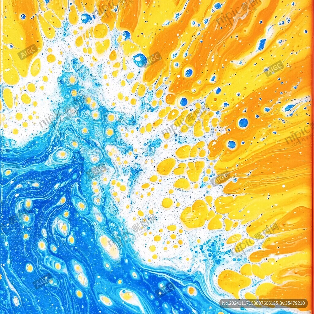 黄金流体艺术画