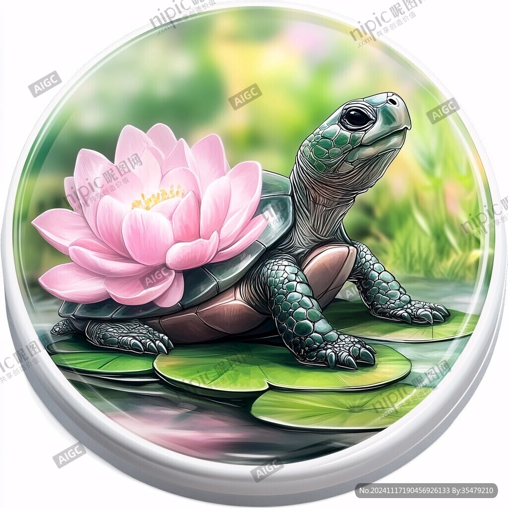 3d荷花鲤鱼圆形画