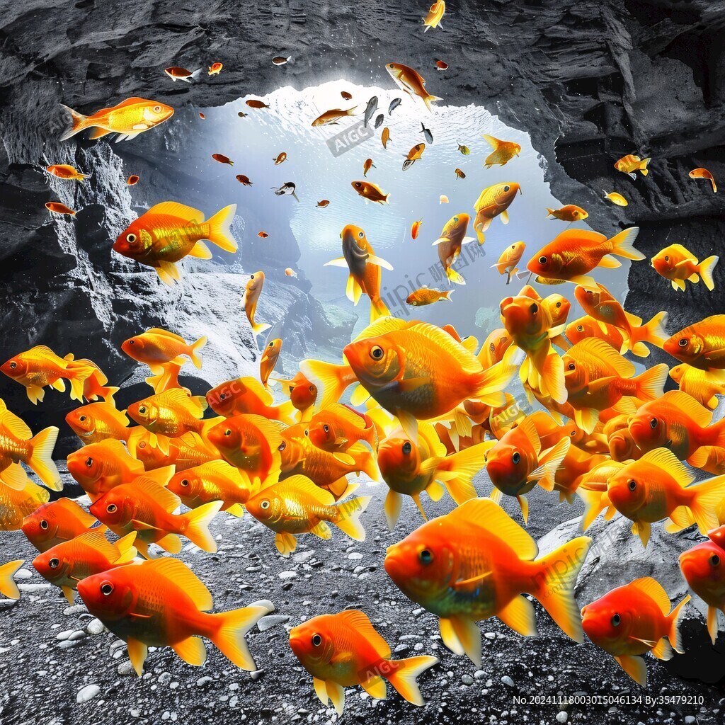 鱼群3d画
