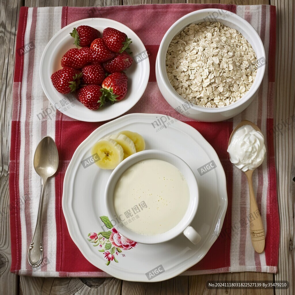 美味早餐草莓水果