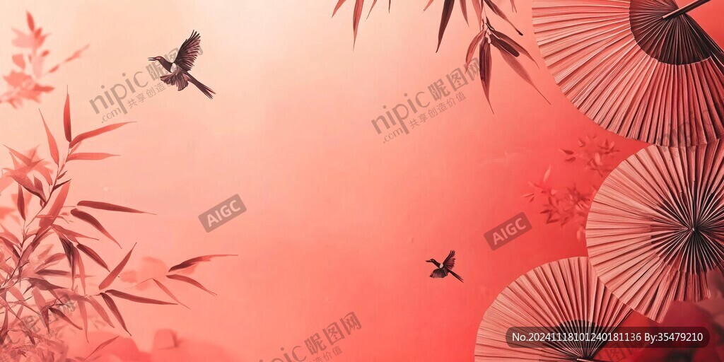 新中式红枫叶背景