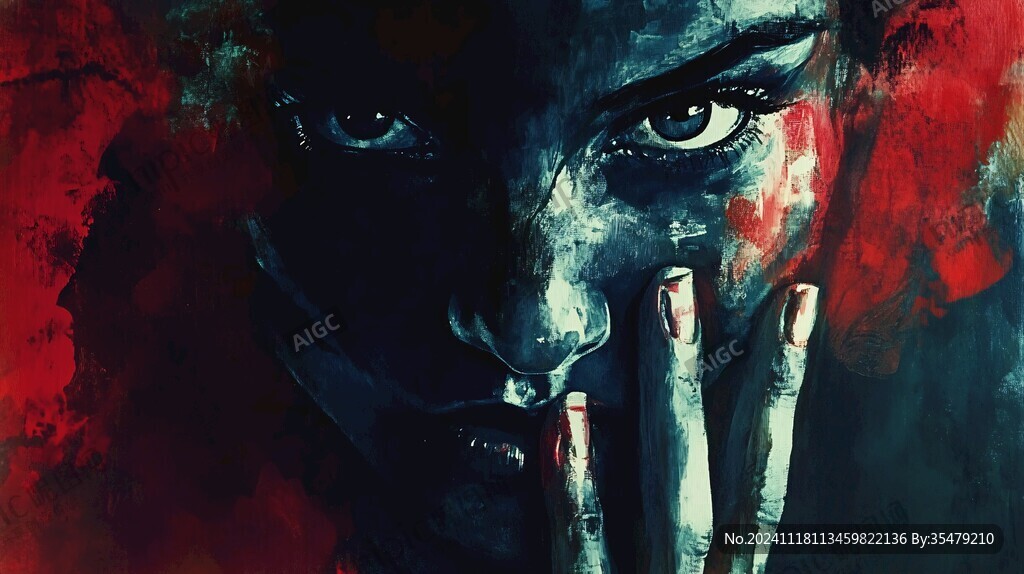 唯美抽象画水彩画女人