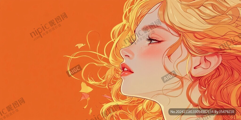 潮流插画美女人物插画