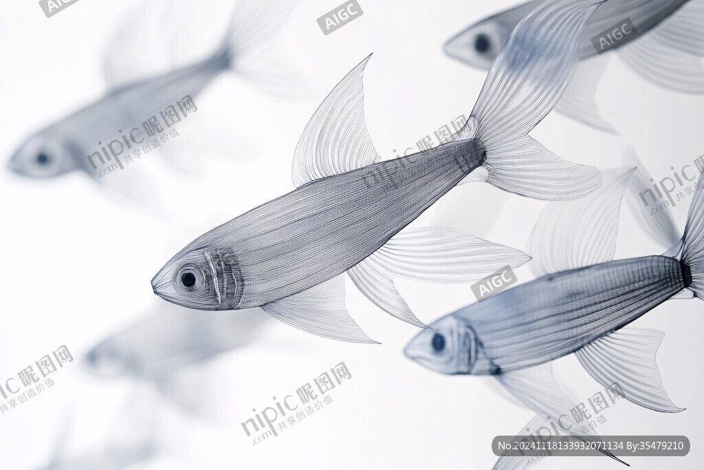 鱼群3d画