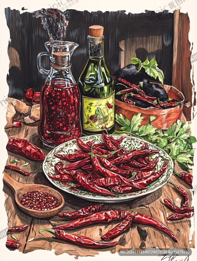 辣椒插画场景图