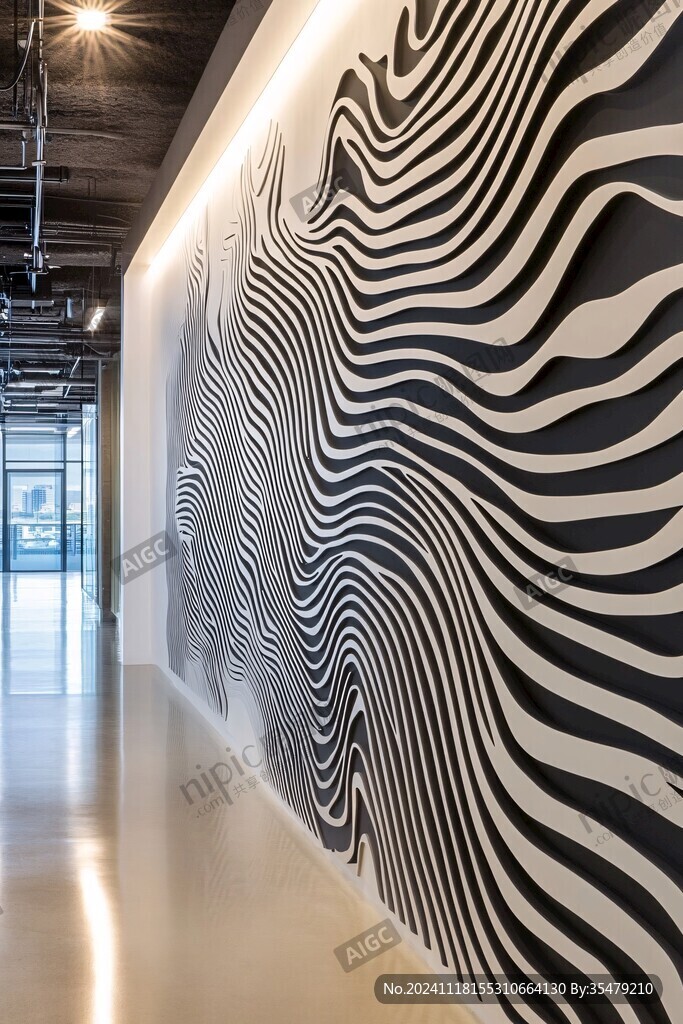 波浪元素墙面