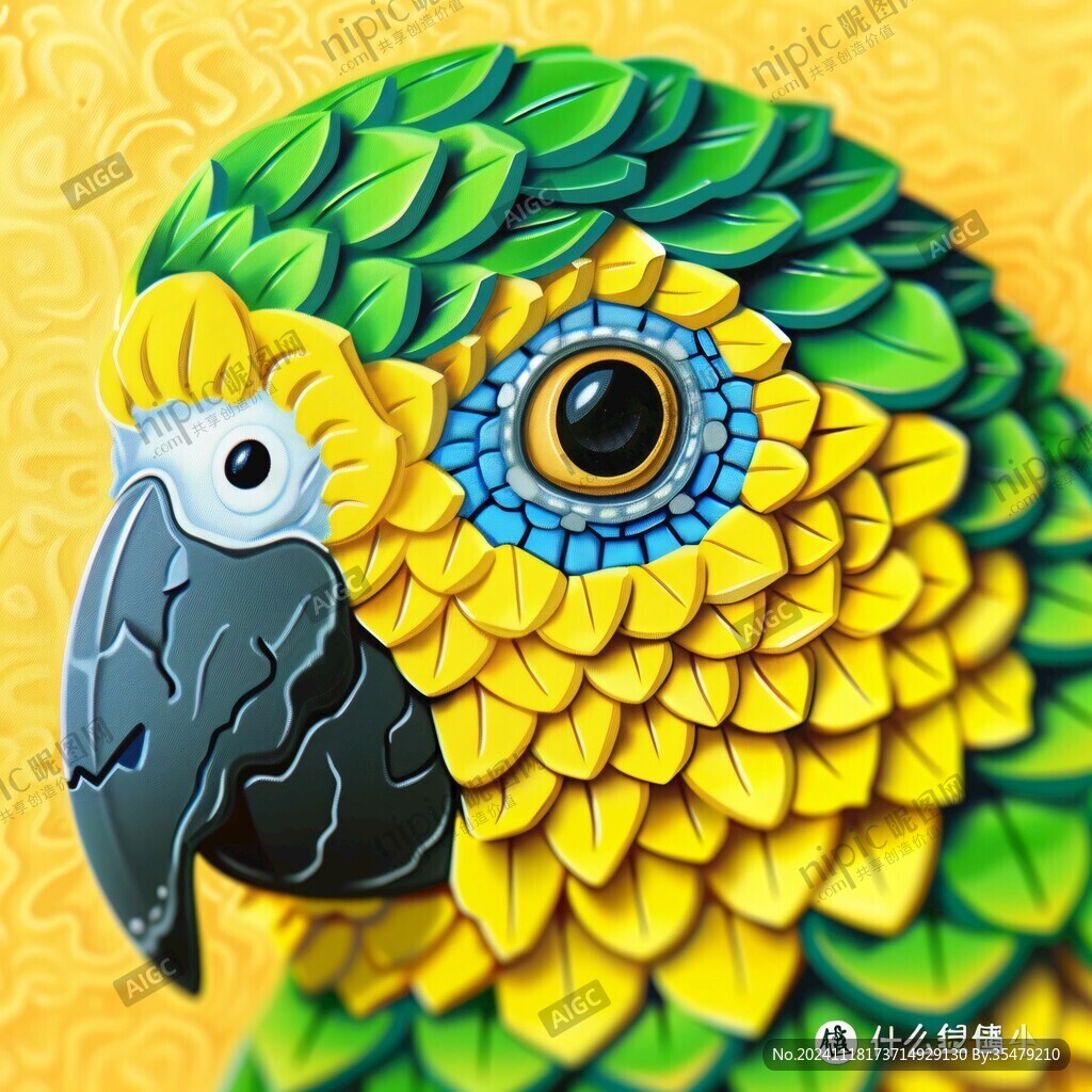 立体画金刚鹦鹉