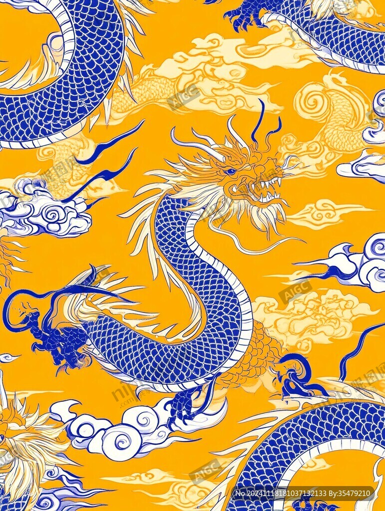 黄色龙纹底色