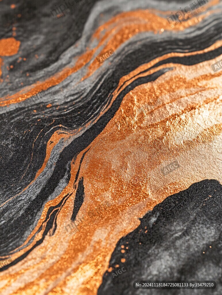 巨幅橙蓝抽象地毯纹