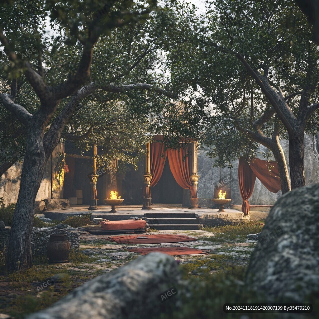 影视小品庭院背景