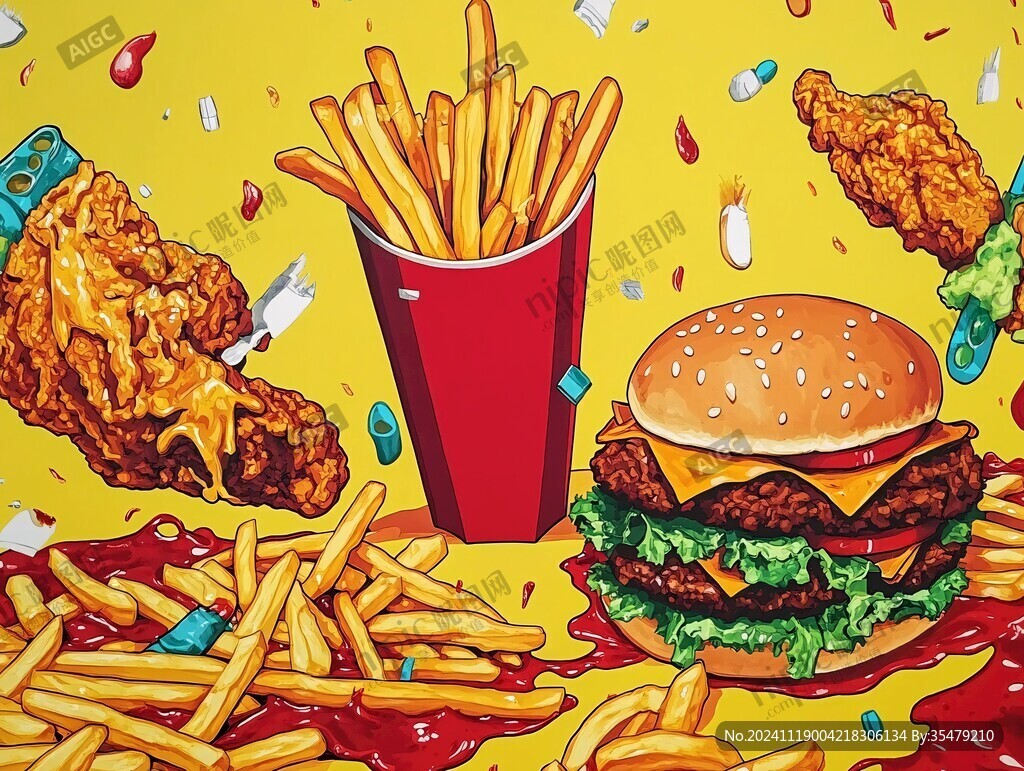 快餐装饰画