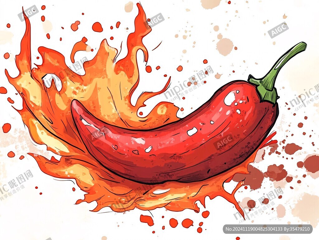 辣椒插画场景图