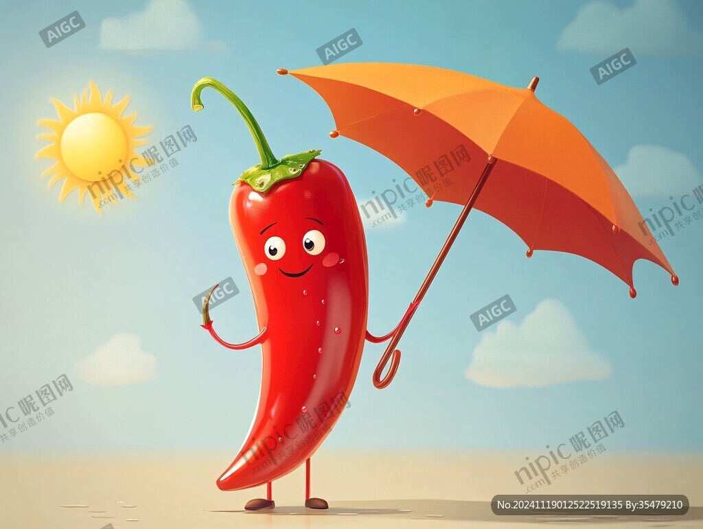 辣椒插画场景图