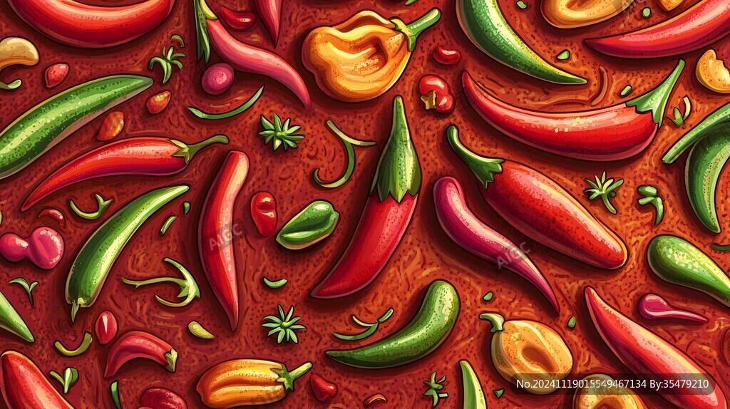 辣椒插画场景图