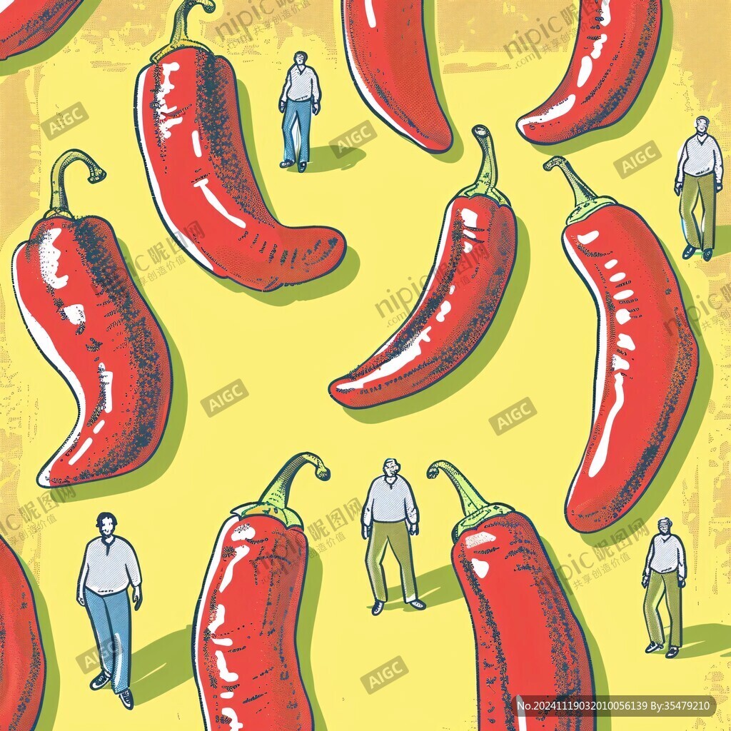 辣椒插画场景图