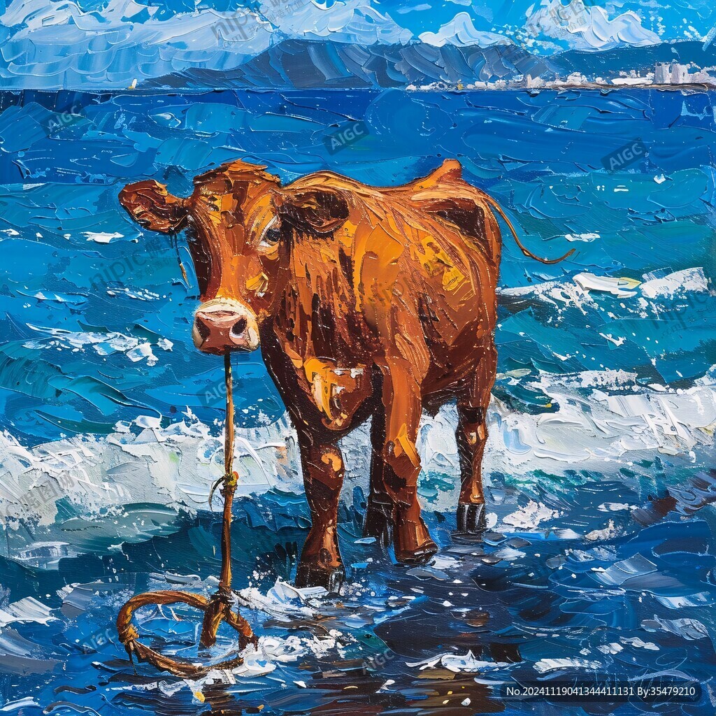 油画牛
