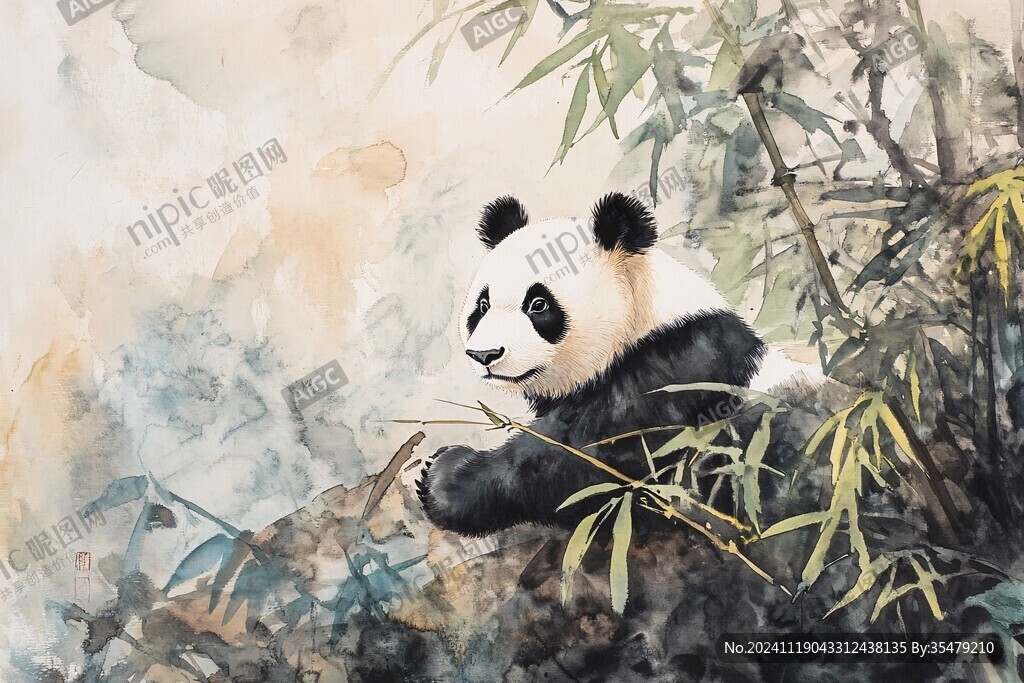 艺术画大熊猫