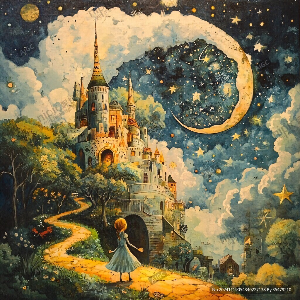 梦幻夜晚立体画