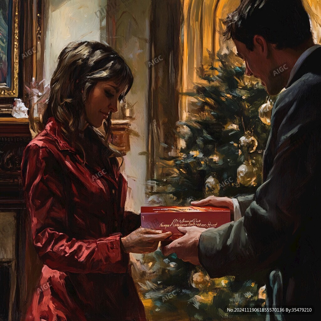 圣诞节油画