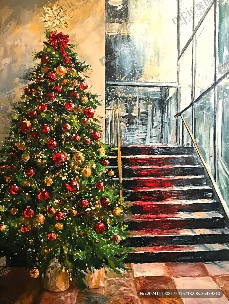 圣诞节油画