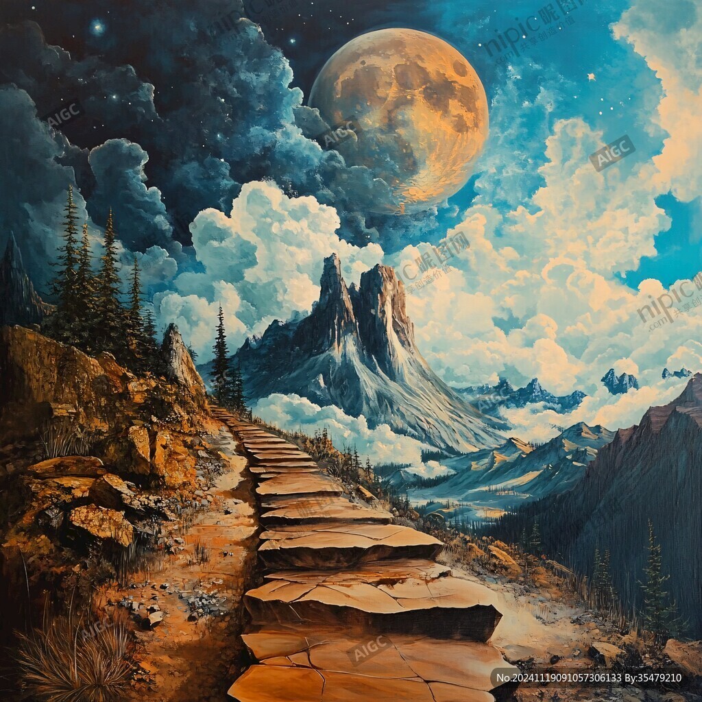 梦幻夜晚立体画