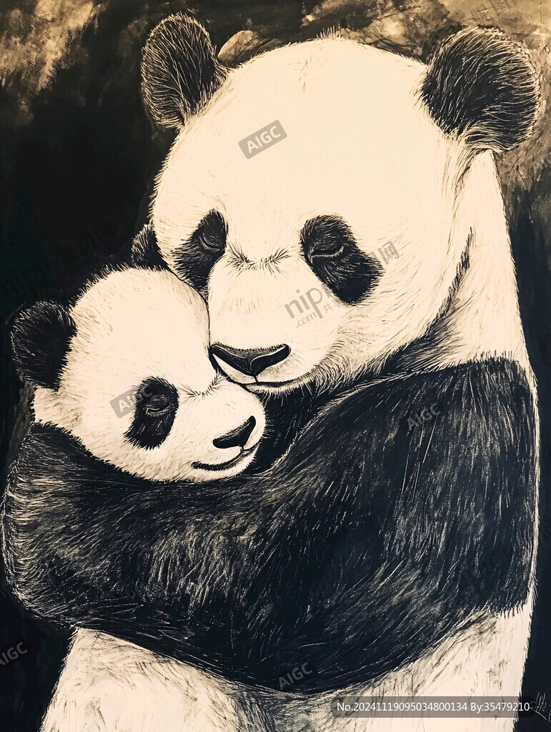 艺术画大熊猫