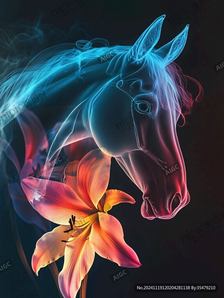 3d浮雕马装饰画