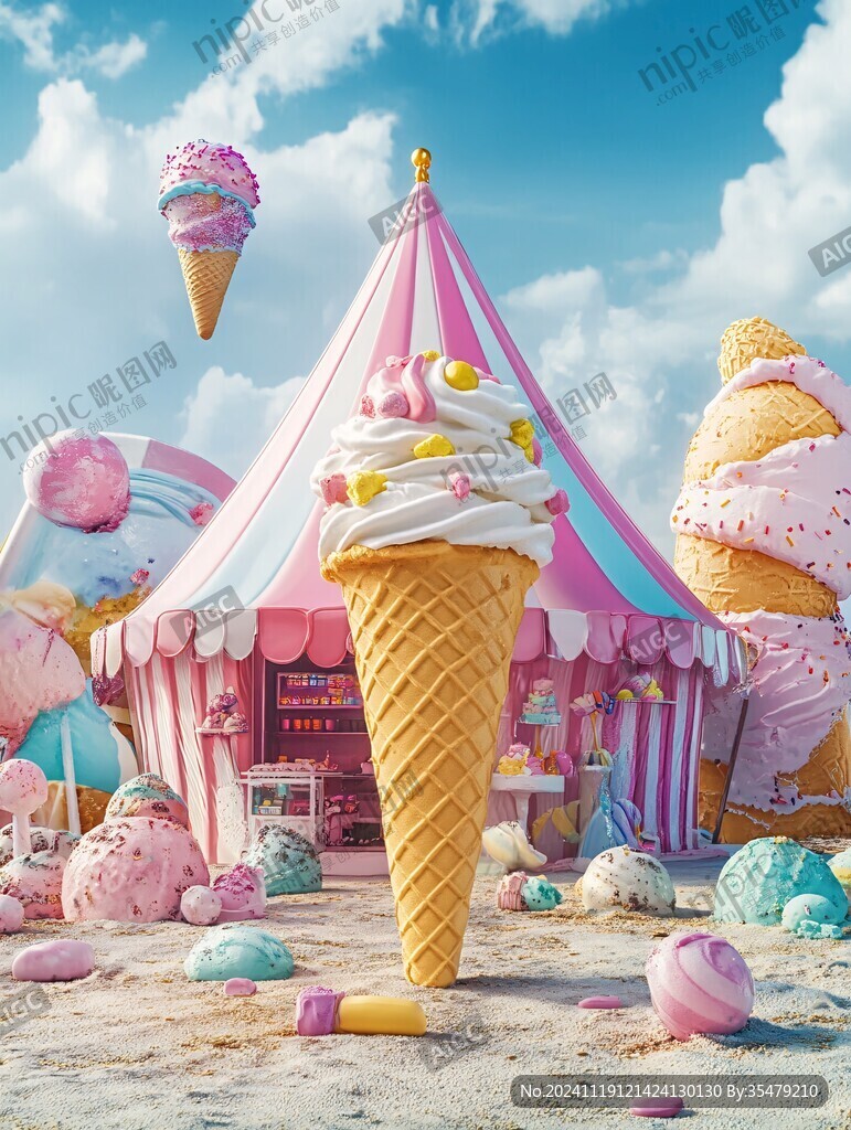 创意冰淇淋形棉花糖