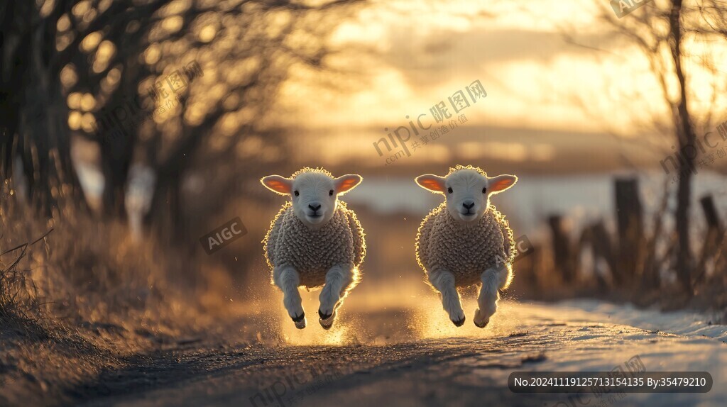 圣诞节小羊壁纸