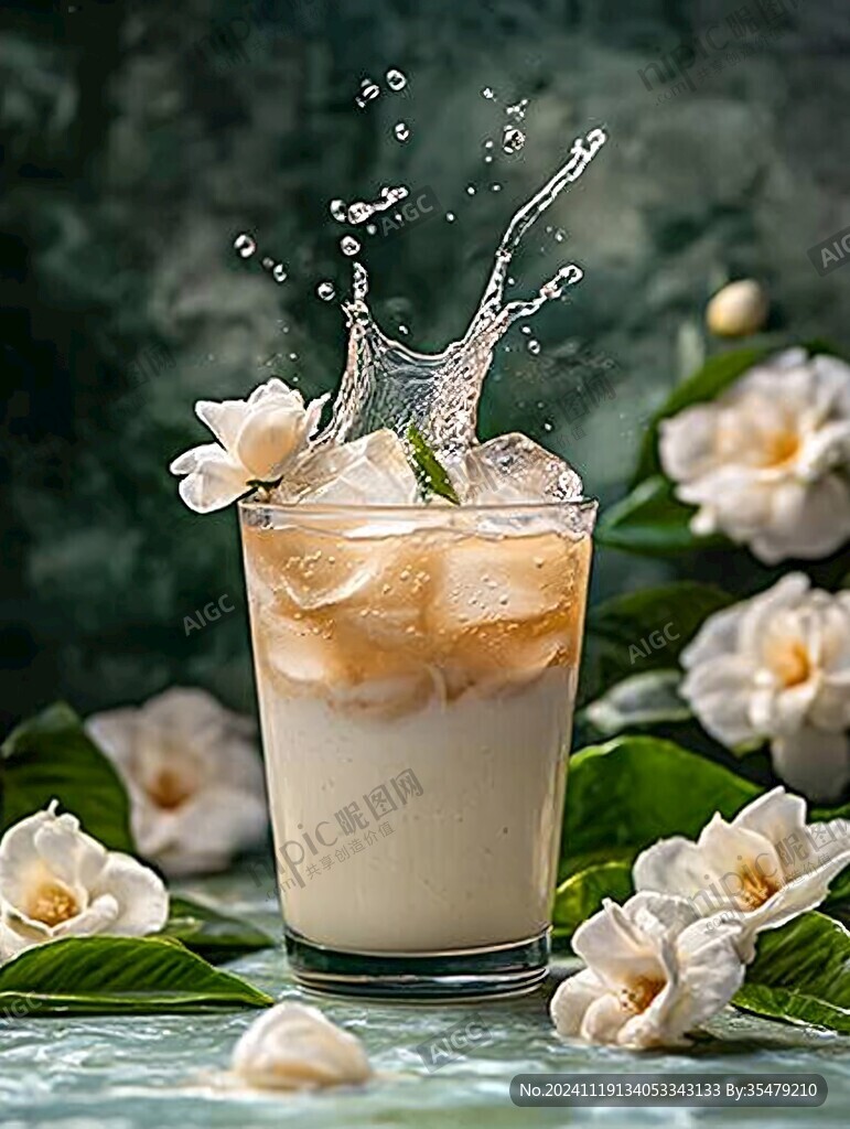 鲜花甜品饮料美食背景