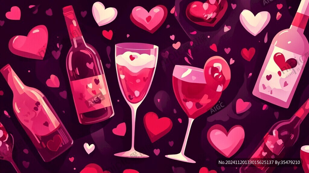 情人节酒水图片