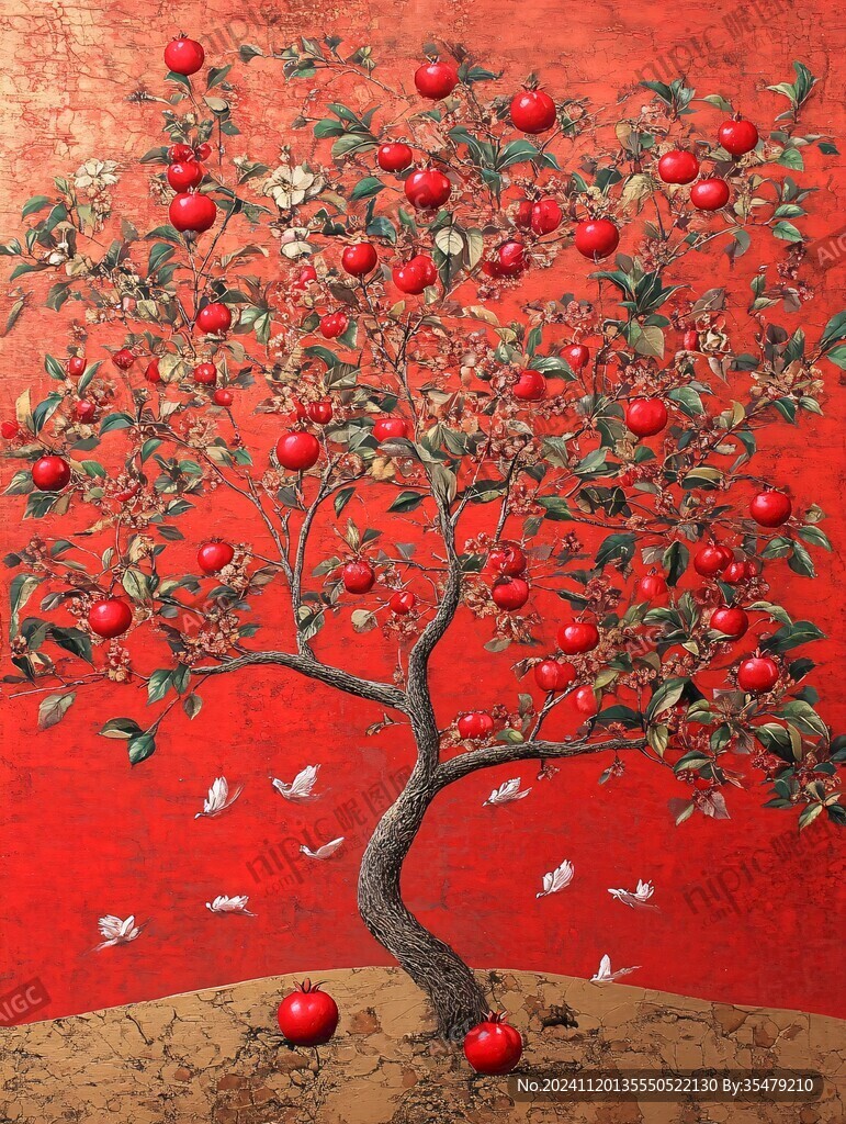 3d立体画苹果树