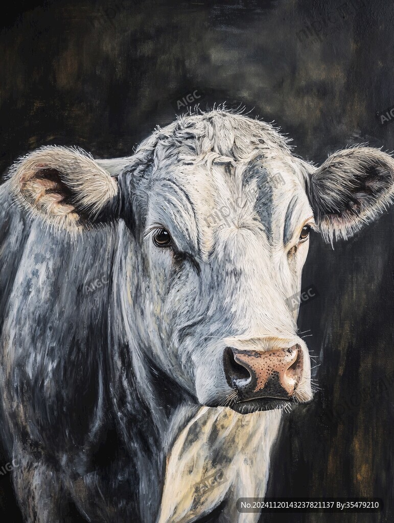 油画牛